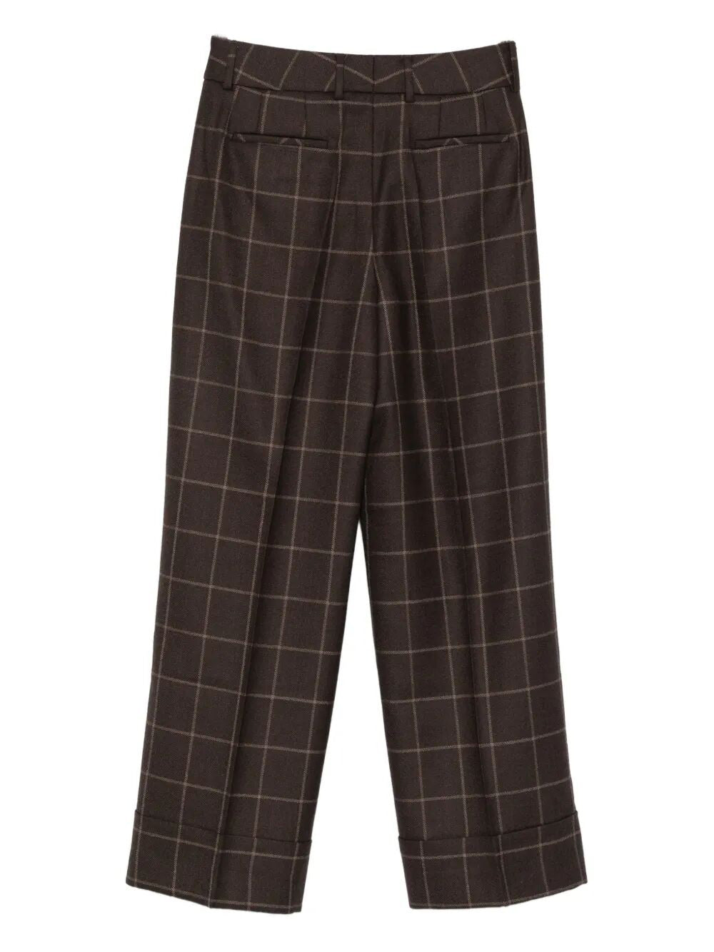 INCOTEX Check-Print Wool Trousers for Women