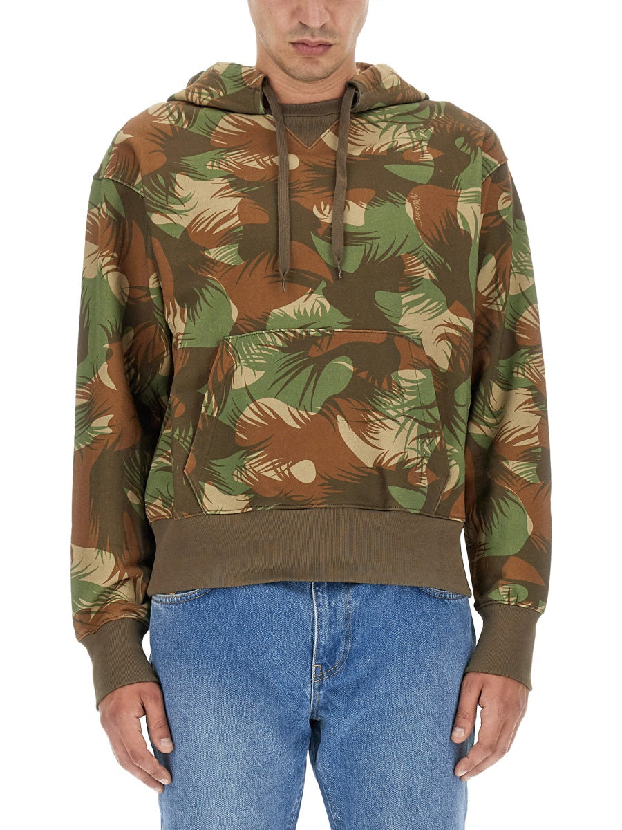 MOSCHINO COUTURE Camouflage Hoodie with Drawstring
