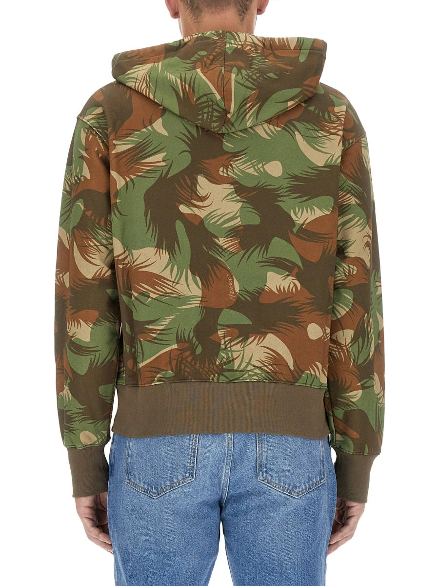MOSCHINO COUTURE Camouflage Hoodie with Drawstring