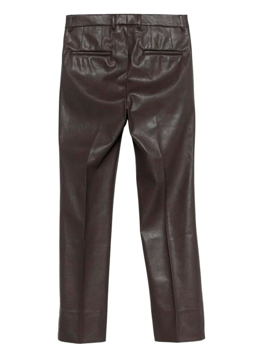 INCOTEX Stretch Faux Leather Slim Fit Trousers