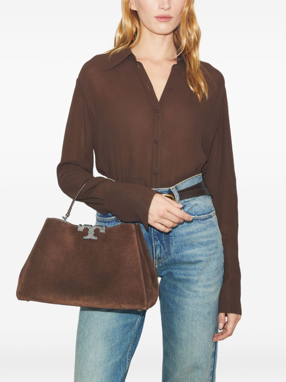 TORY BURCH Suede Handbag for Women - Chic and Elegant