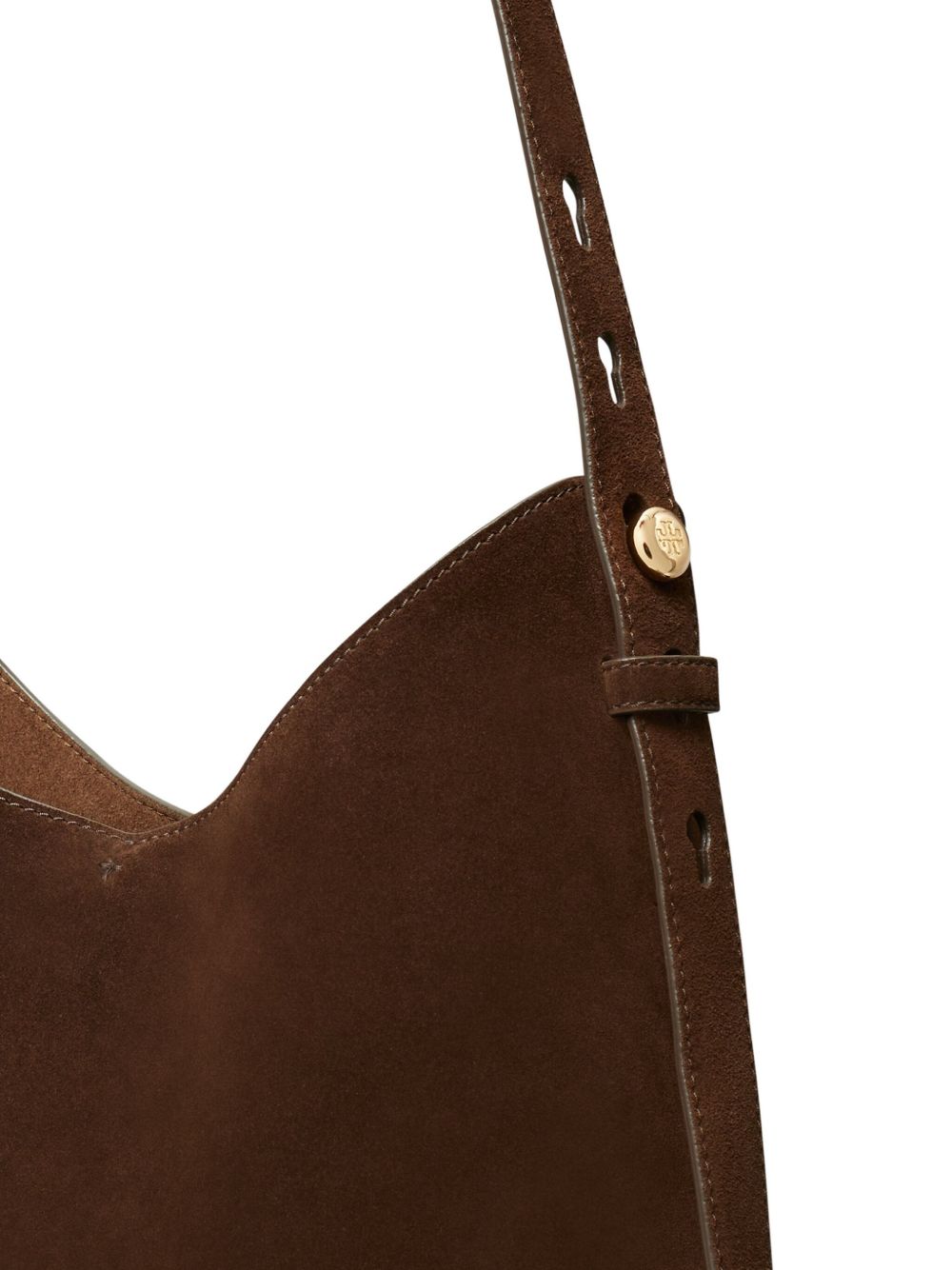 TORY BURCH Suede Leather Hobo Handbag with Adjustable Strap
