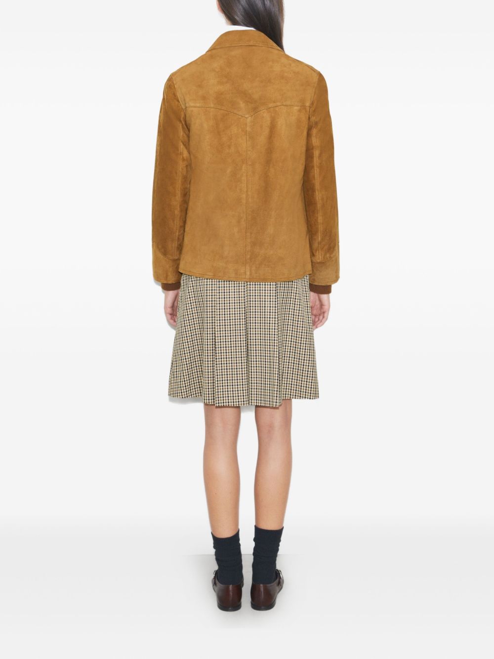 TORY BURCH Suede Blazer Jacket with Revere Collar for Women - FW25