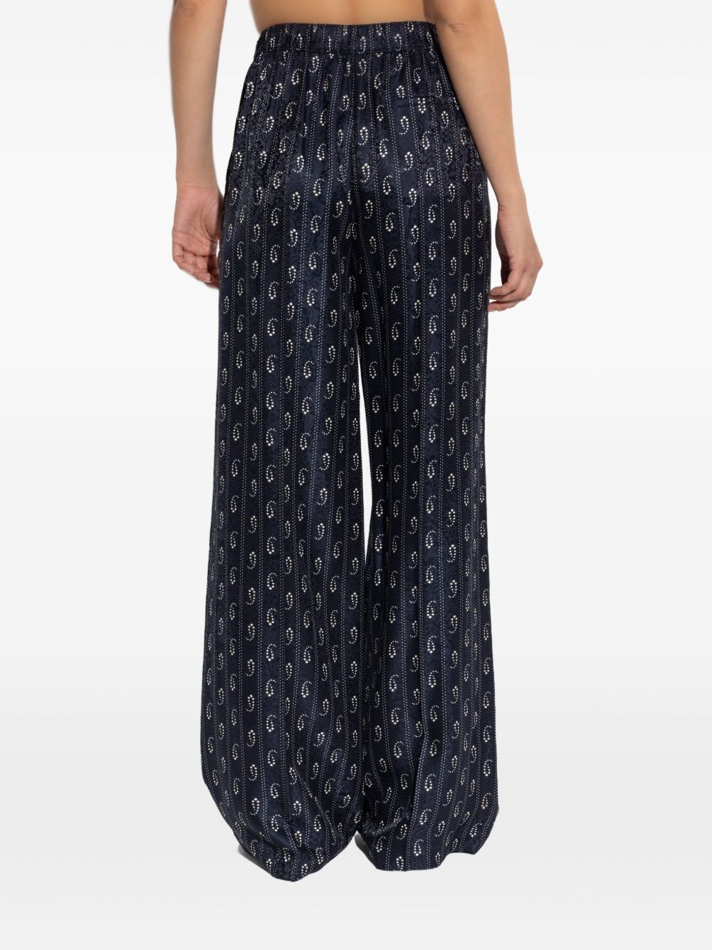 TORY BURCH Jacquard Silk Trousers with Paisley Print