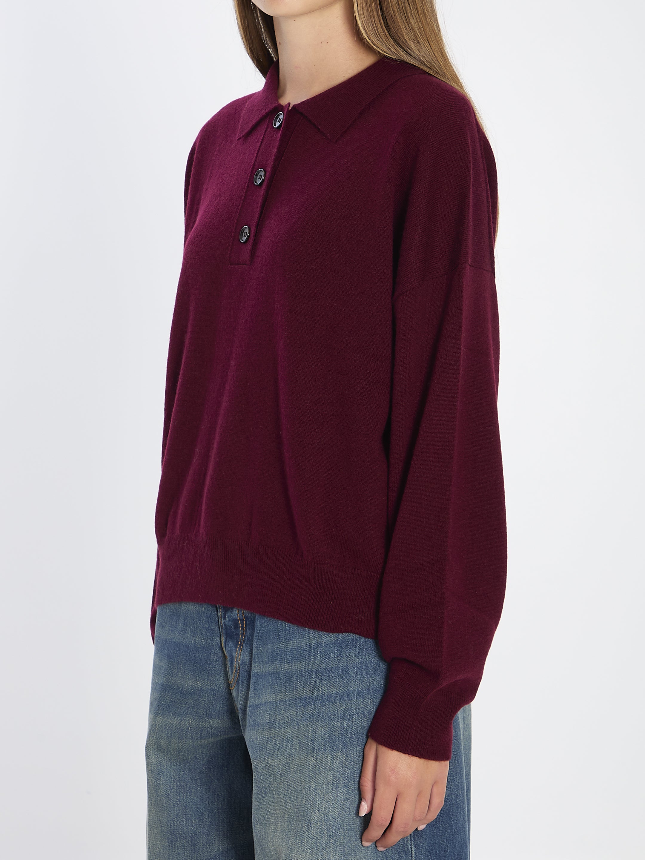 ALLUDE Wool and Cashmere Polo Shirt - Relaxed Fit