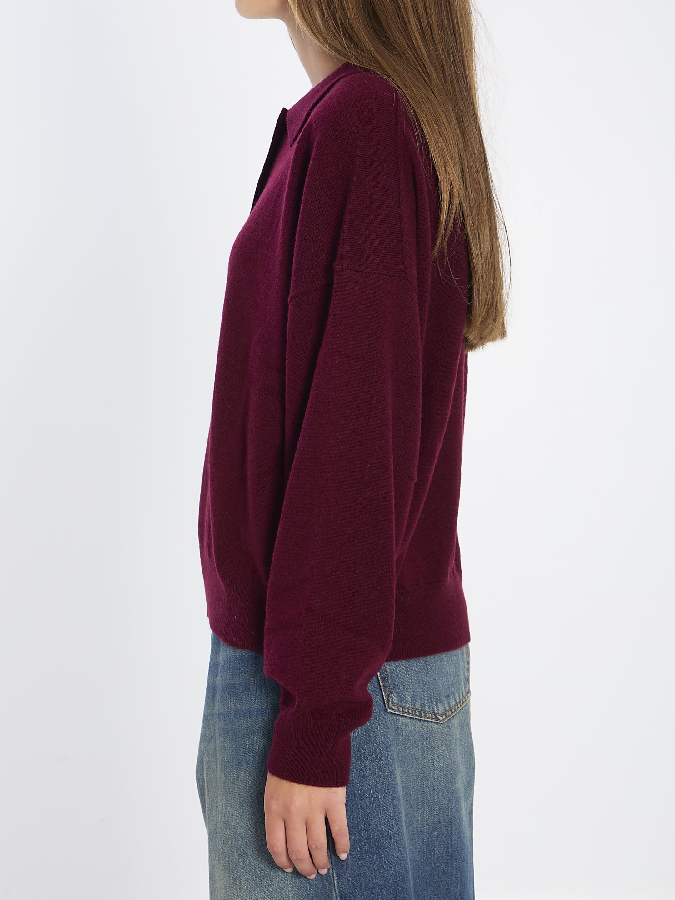 ALLUDE Wool and Cashmere Polo Shirt - Relaxed Fit