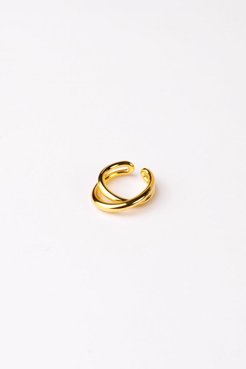 CHARLOTTE CHESNAIS Initial Open Design Gold Ring