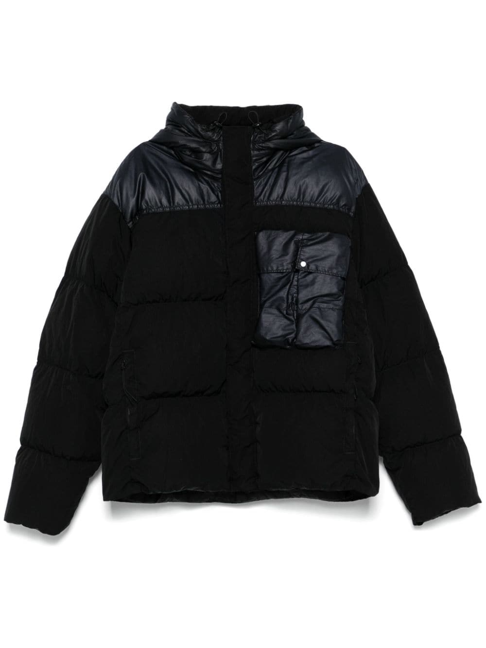 C.P.COMPANY Quilted Down Jacket with Signature Goggles Detail