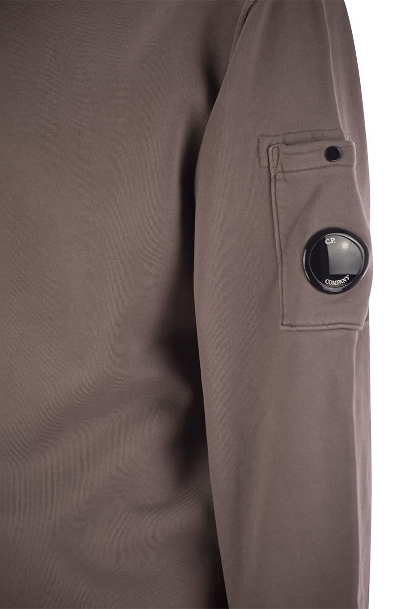 C.P.COMPANY Fleece Crew-Neck Sweatshirt with Diagonal Lenses