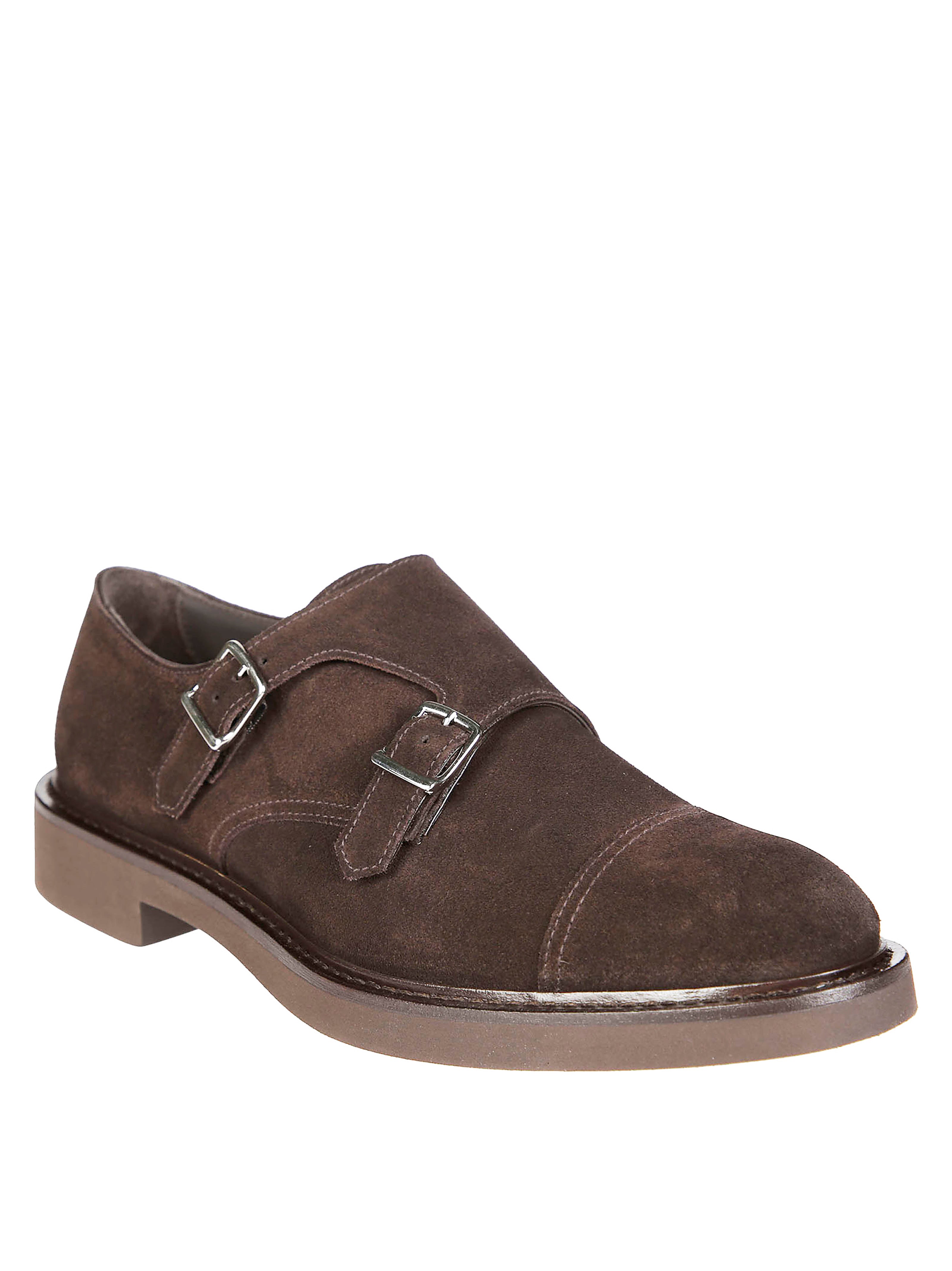 DOUCAL'S Double Buckle Cap Toe Loafers for Women