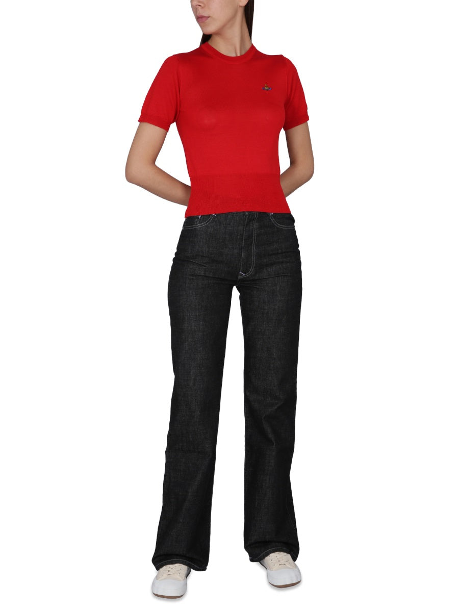 VIVIENNE WESTWOOD Crawling Orb Chest Embroidery Shirt