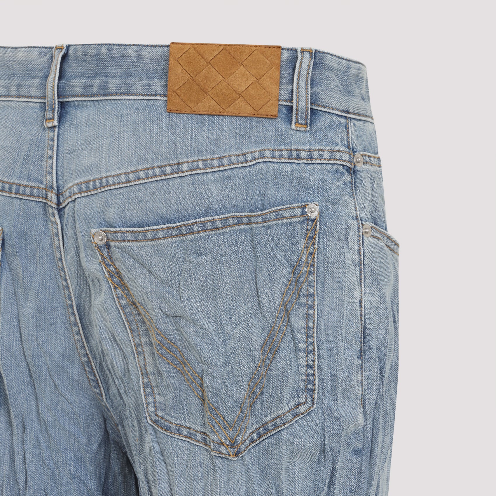 BOTTEGA VENETA Crushed Denim Pants for Men - SS25 Collection