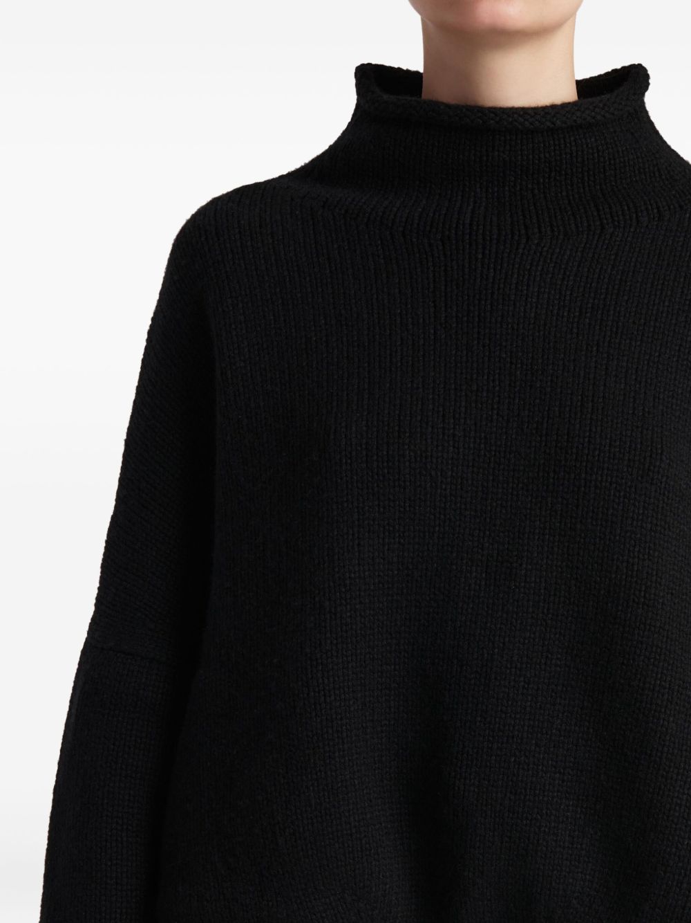KHAITE Oversized Cashmere Funnel Neck Jumper