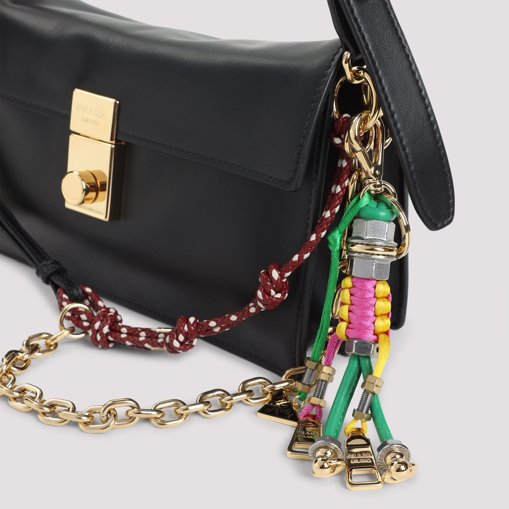 PRADA Soft Sound Shoulder Mini Handbag - W:24cm H:14cm D:8cm