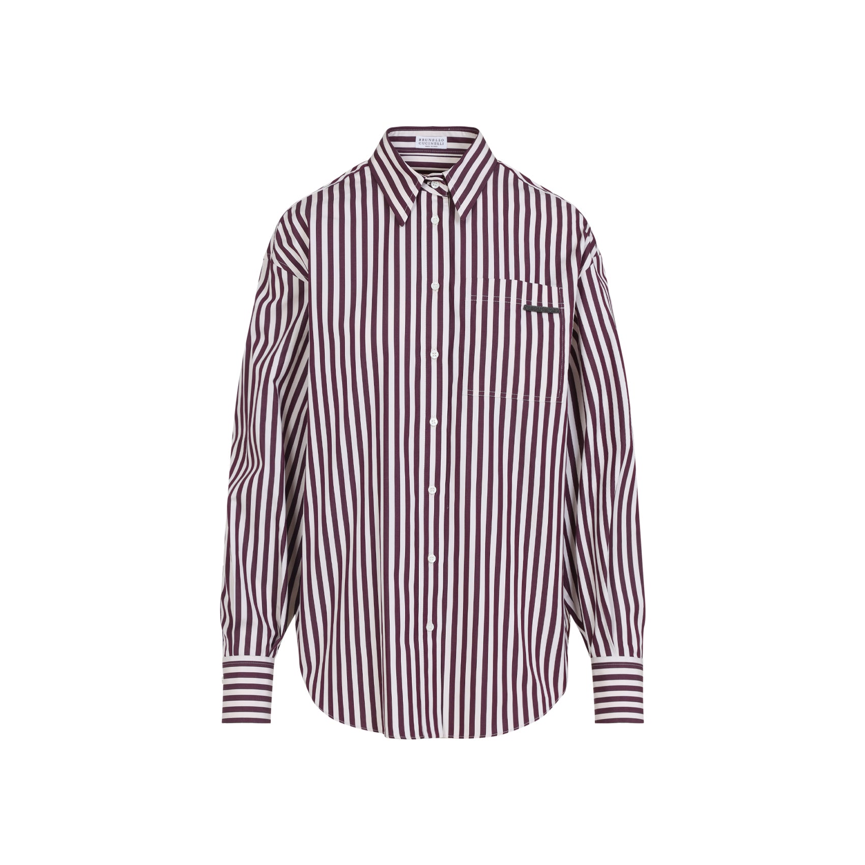 BRUNELLO CUCINELLI Men's Striped Long Sleeve Shirt