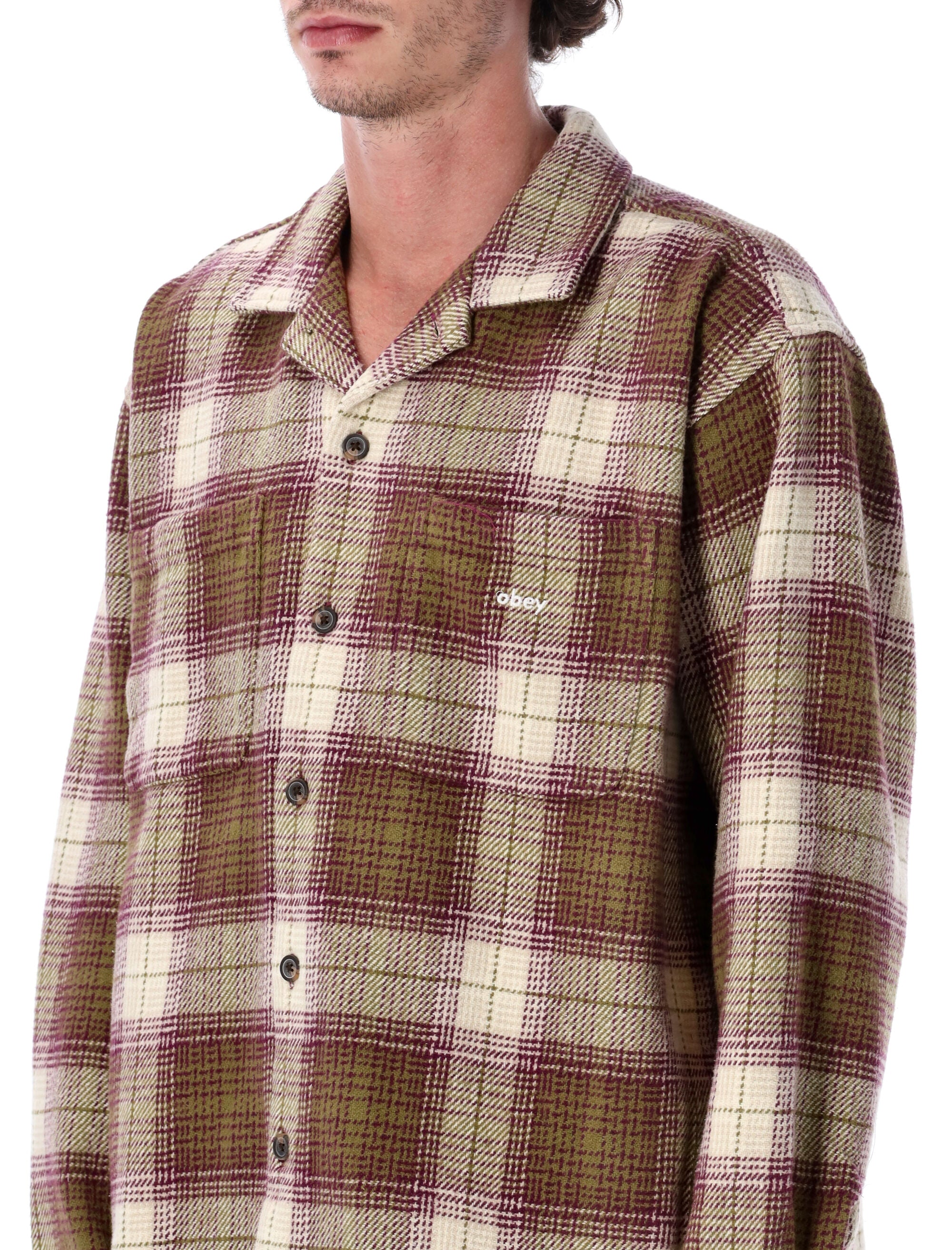 OBEY Laurel Woven Cotton Plaid Shirt - Size L