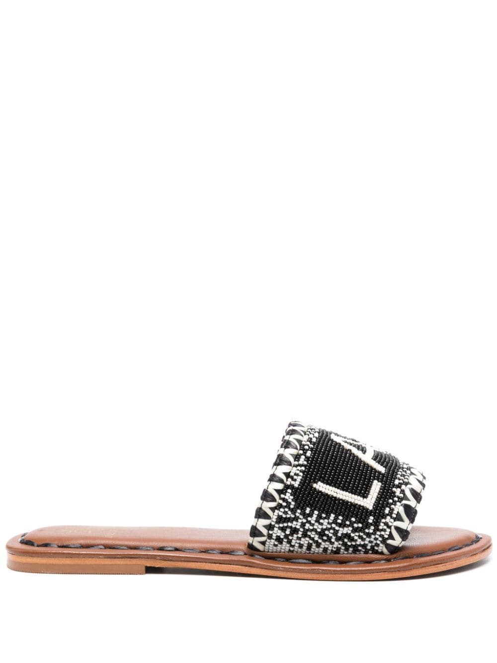 DE SIENA SHOES Beaded Open Toe Flat Sandals