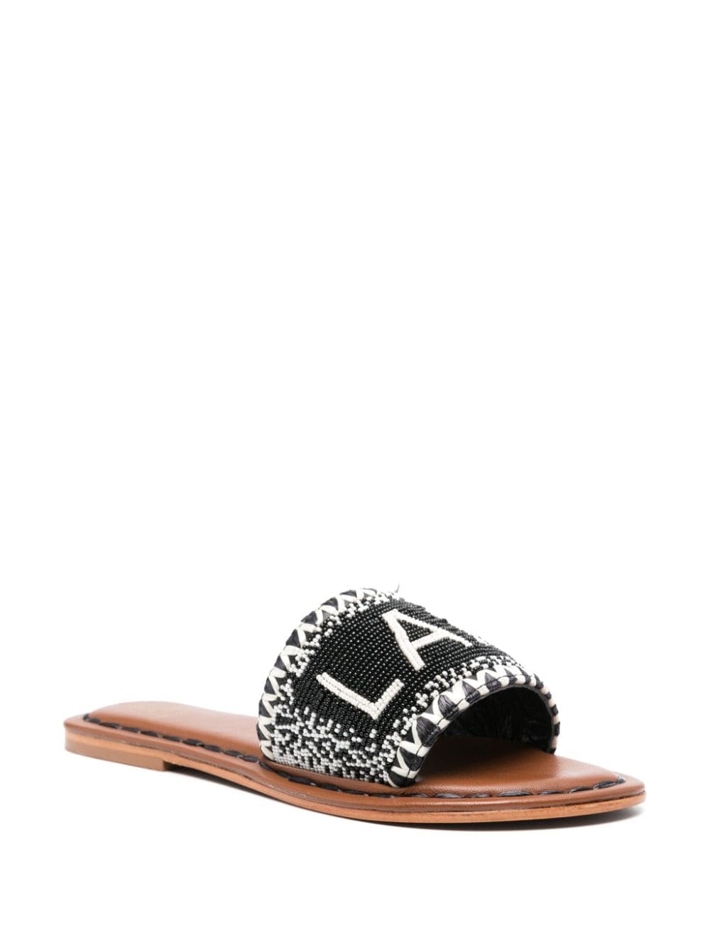 DE SIENA SHOES Beaded Open Toe Flat Sandals