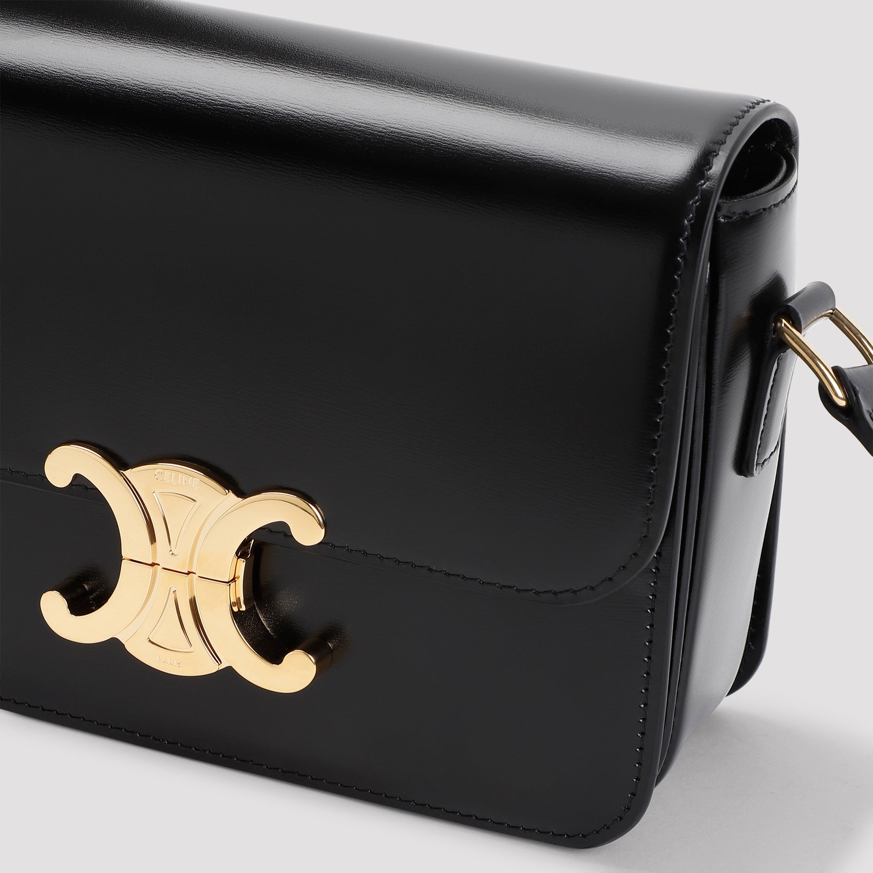 CELINE Mini Triomphe Leather Crossbody Handbag