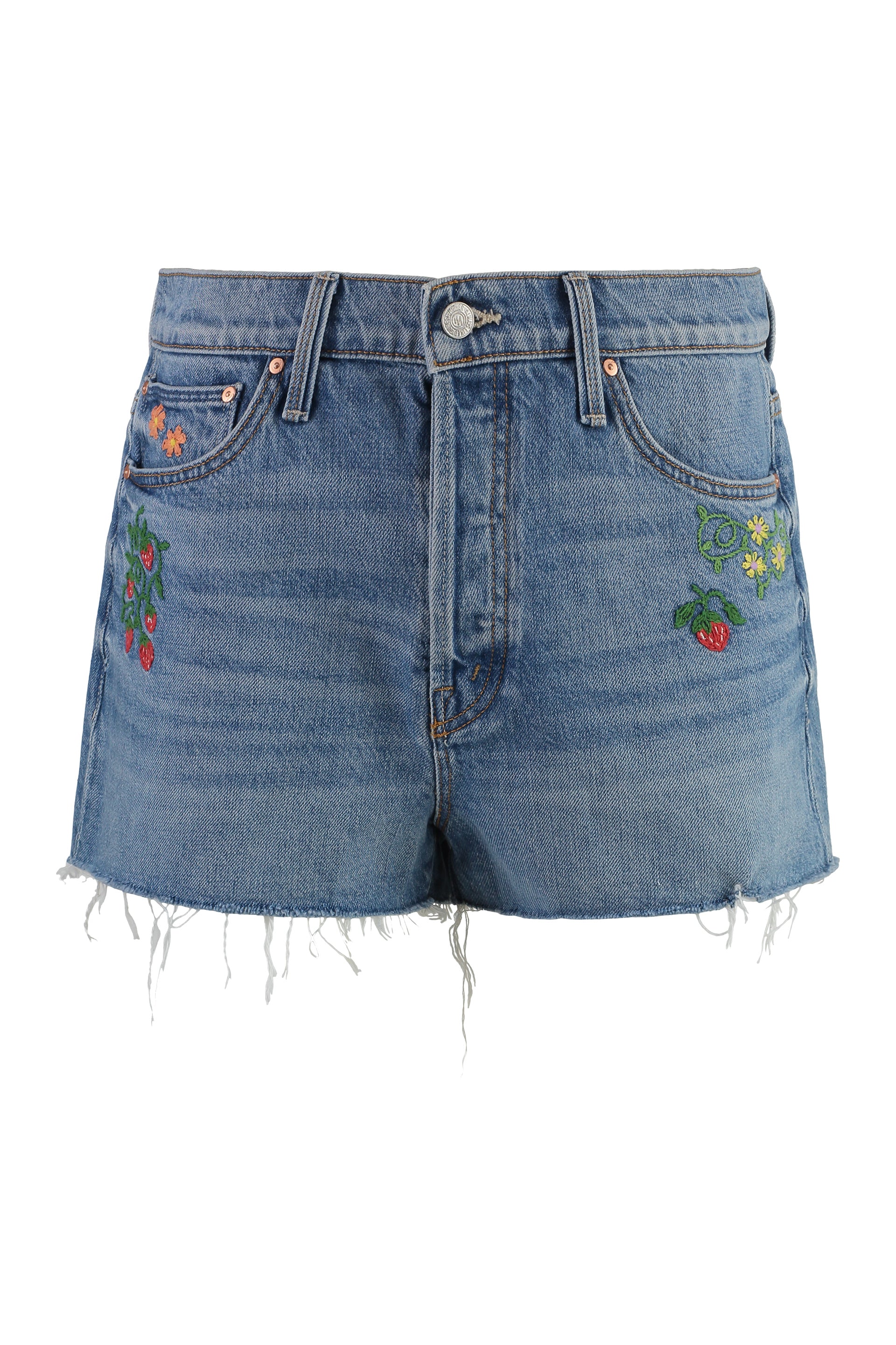 MOTHER The Ditcher Denim Mini Shorts