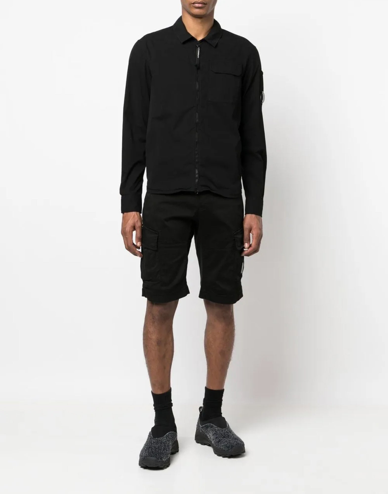 C.P.COMPANY Stretch Satin Cargo Bermuda Shorts