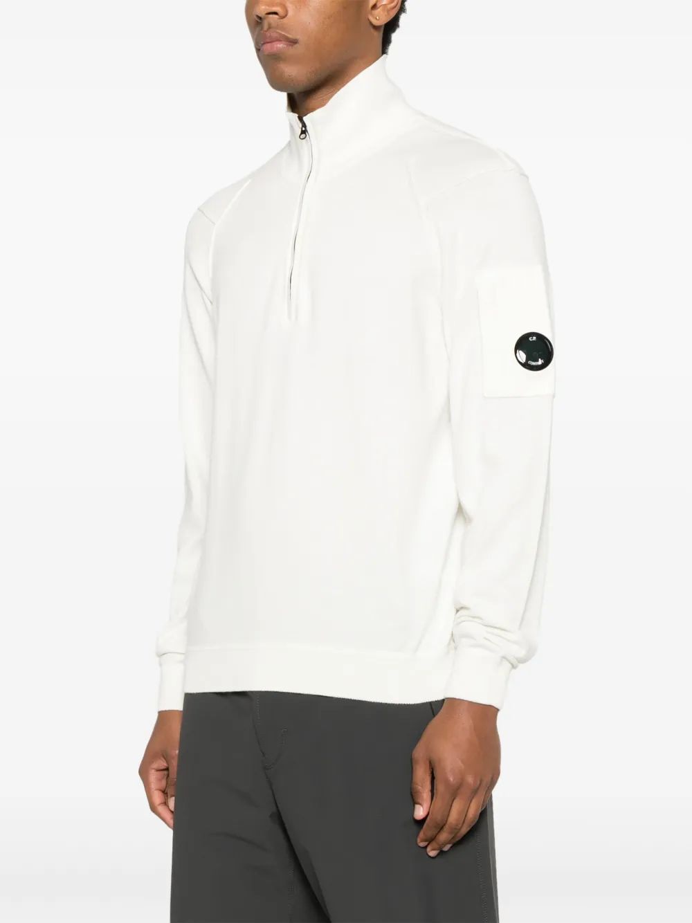 C.P.COMPANY Men's Half Zip Lens Knit Top