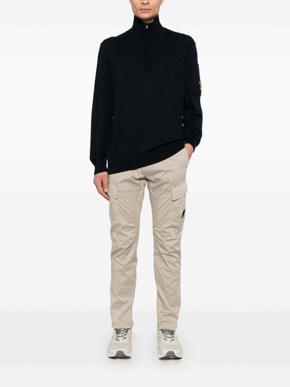 C.P.COMPANY Mini Half Zip Lens Knit for Men - SS25