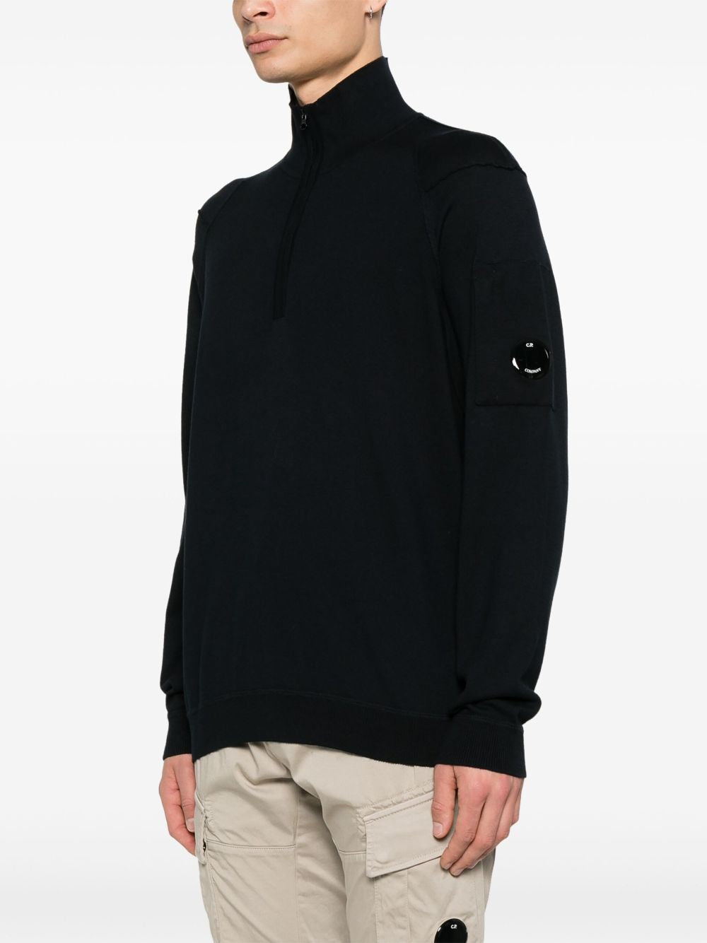 C.P.COMPANY Mini Half Zip Lens Knit for Men - SS25
