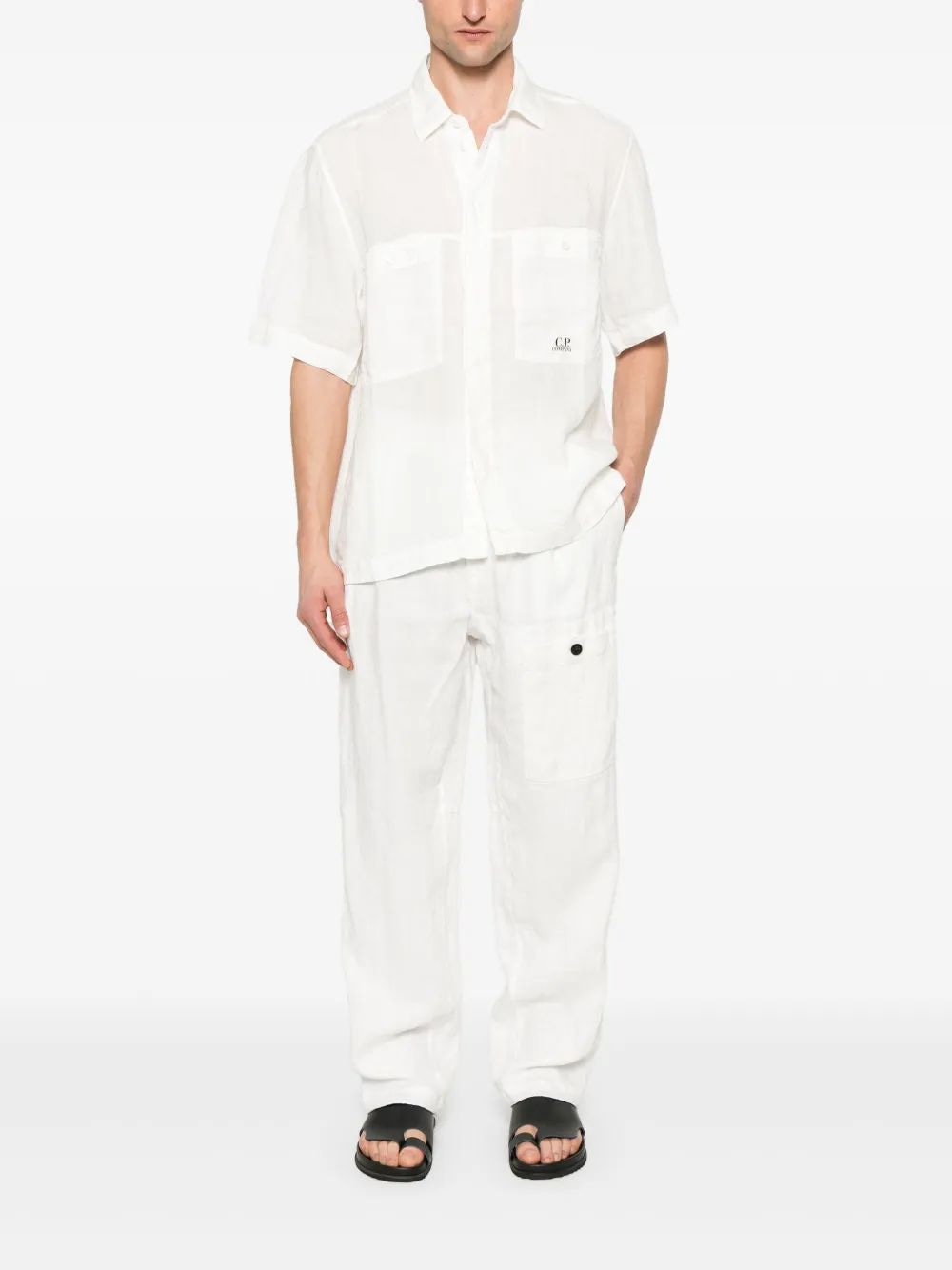 C.P.COMPANY Linen Button-Up Shirt for Men