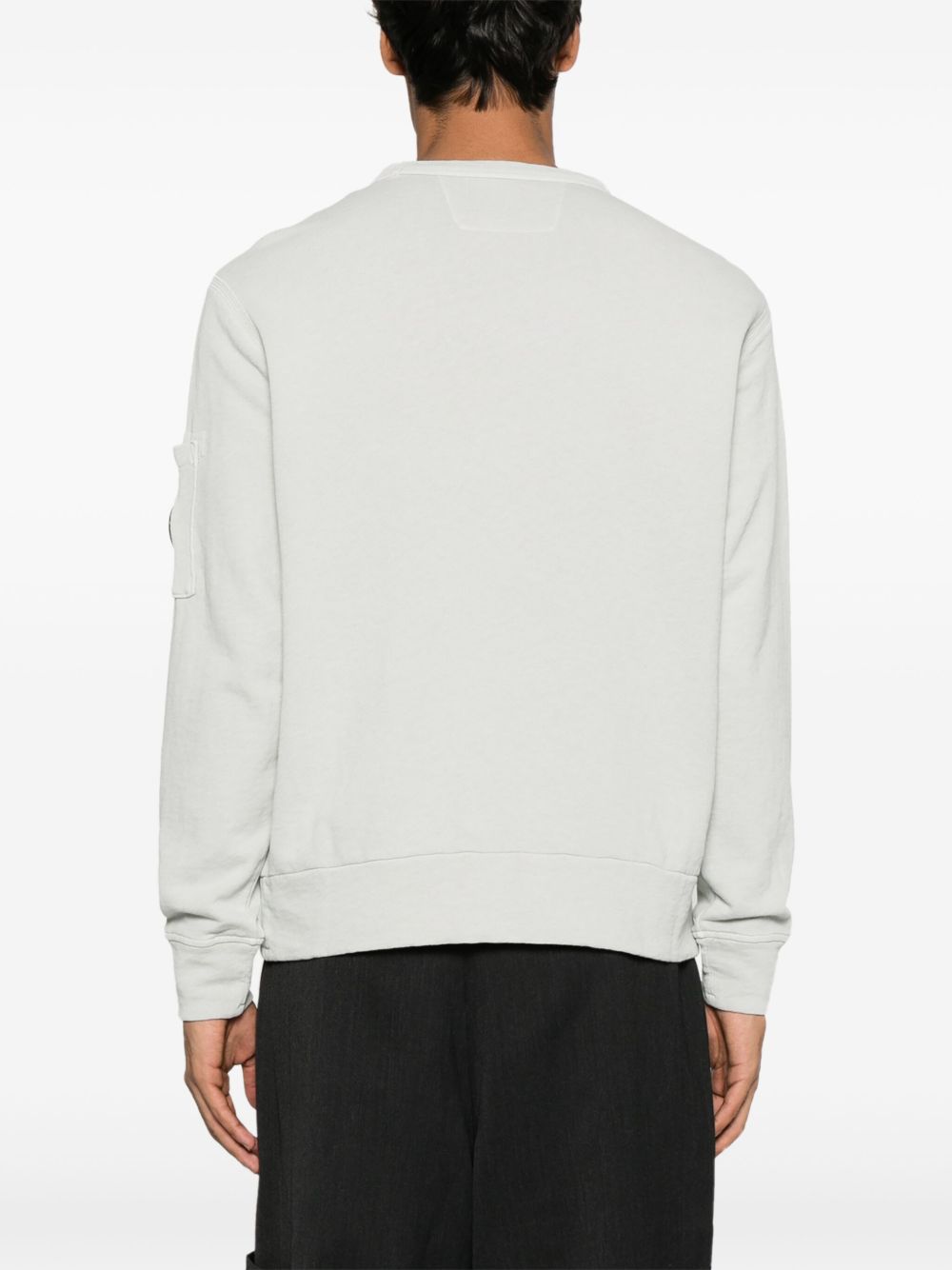 C.P.COMPANY Cotton Crewneck Sweatshirt with Sleeve Patch Pocket for Men