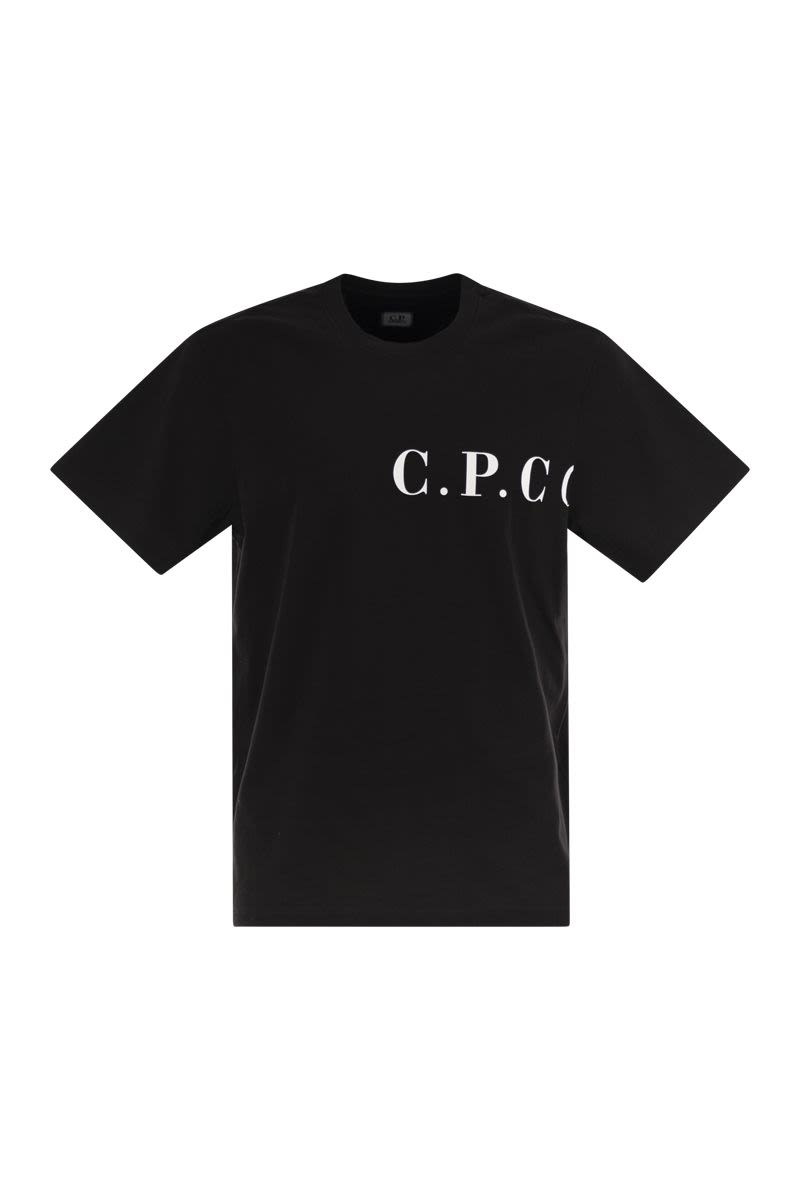 C.P.COMPANY Men's Logo Print T-Shirt with Crew Neck