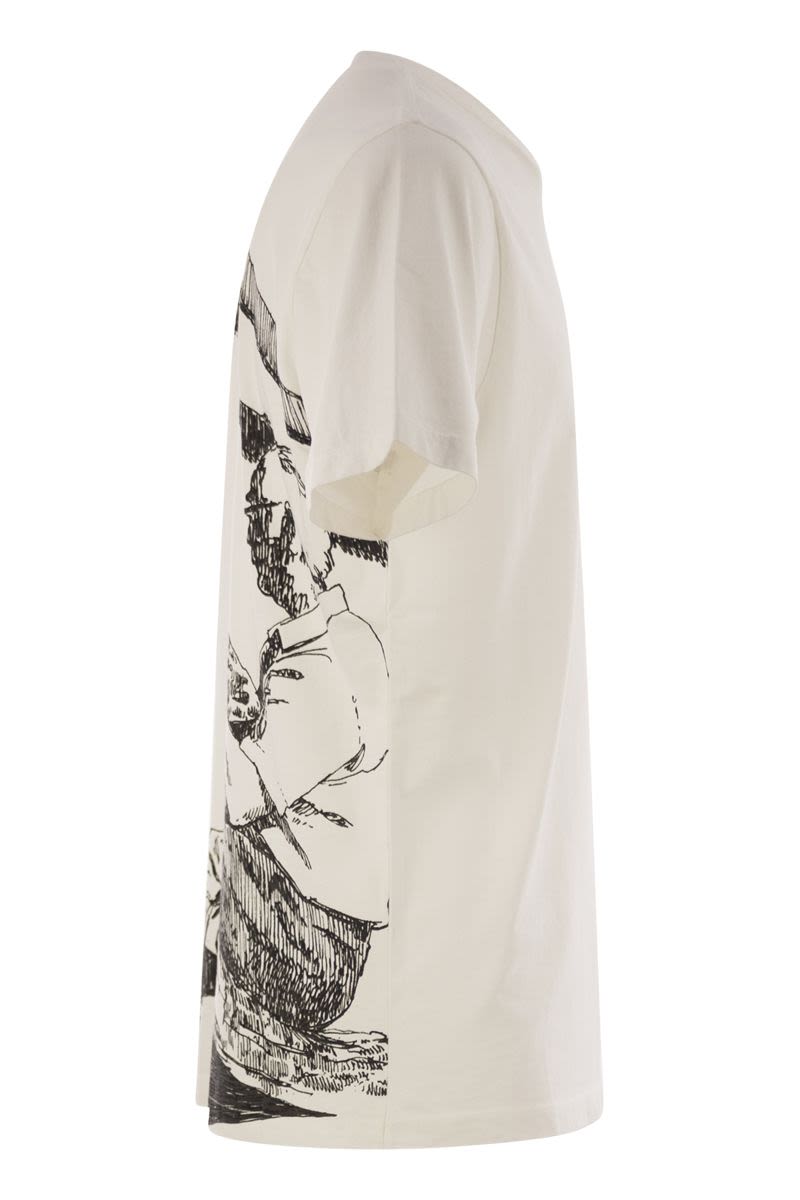 C.P.COMPANY Cotton T-Shirt with Back Graphic