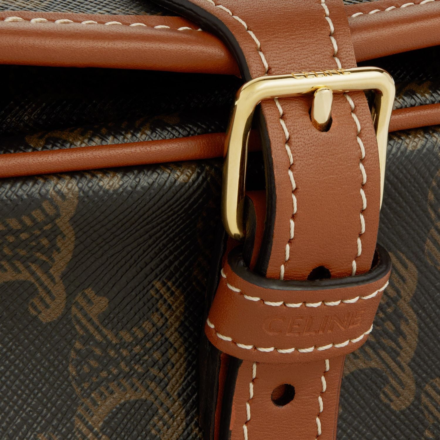 CELINE Medium Folco Leather Shoulder Bag