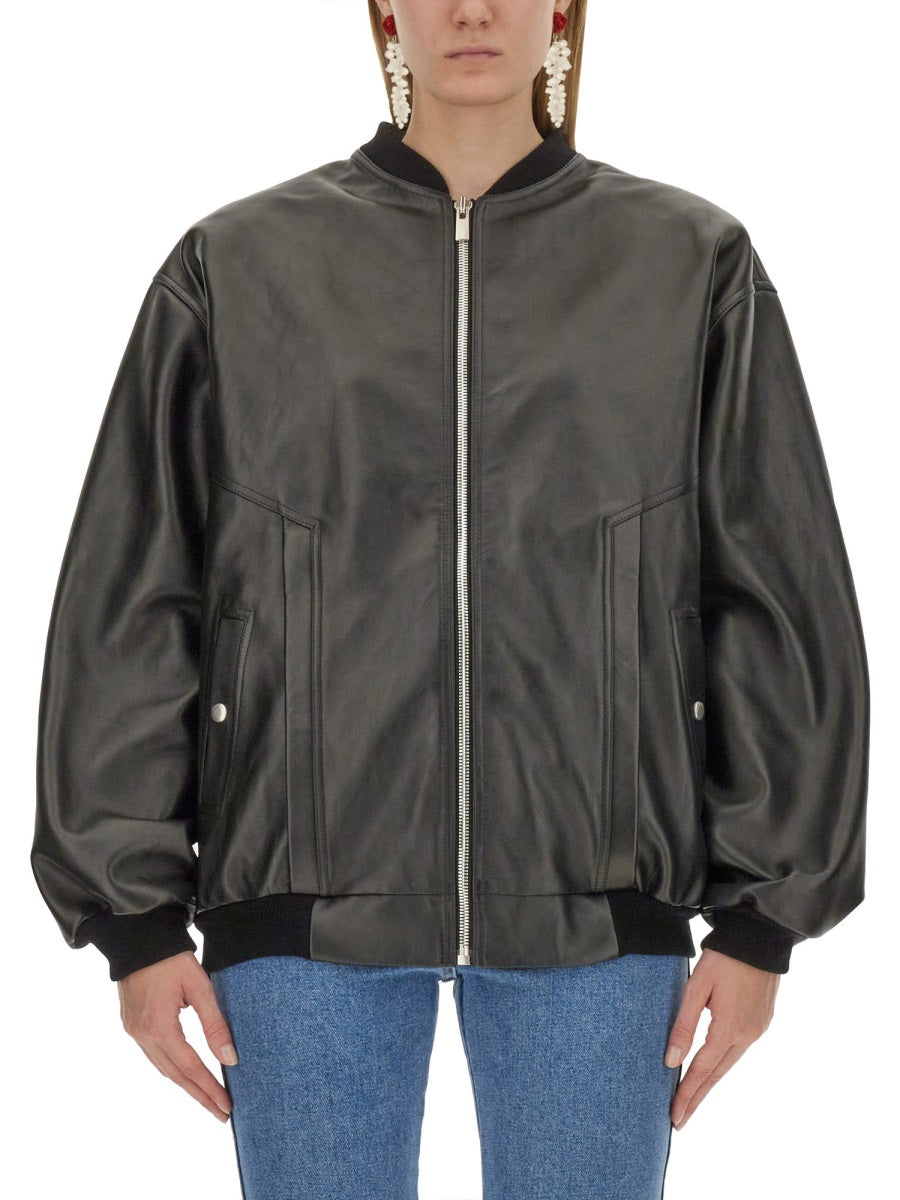 MAGDA BUTRYM Oversized Leather Bomber Jacket