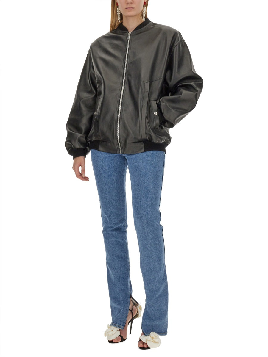 MAGDA BUTRYM Oversized Leather Bomber Jacket