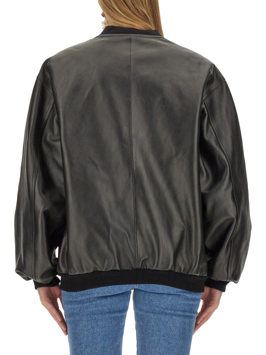 MAGDA BUTRYM Oversized Leather Bomber Jacket