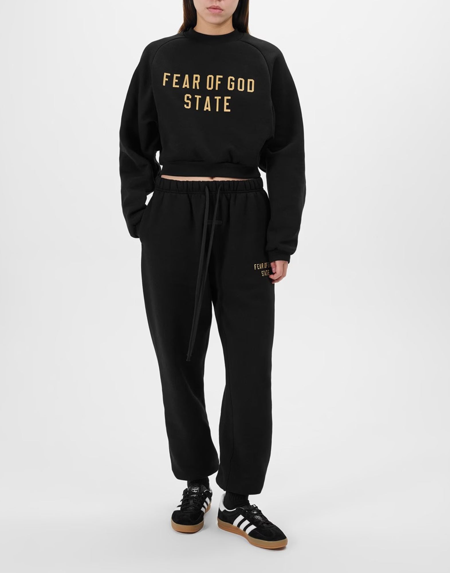 FEAR OF GOD Cropped Logo Fleece Sweatshirt