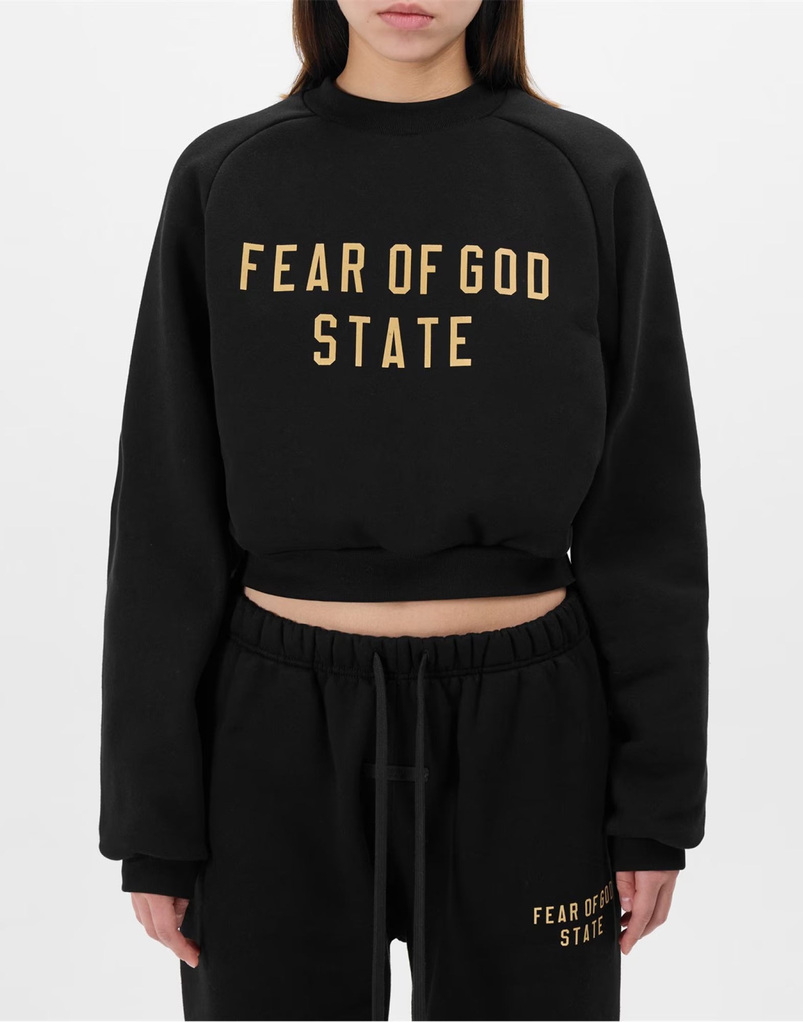 FEAR OF GOD Cropped Logo Fleece Sweatshirt