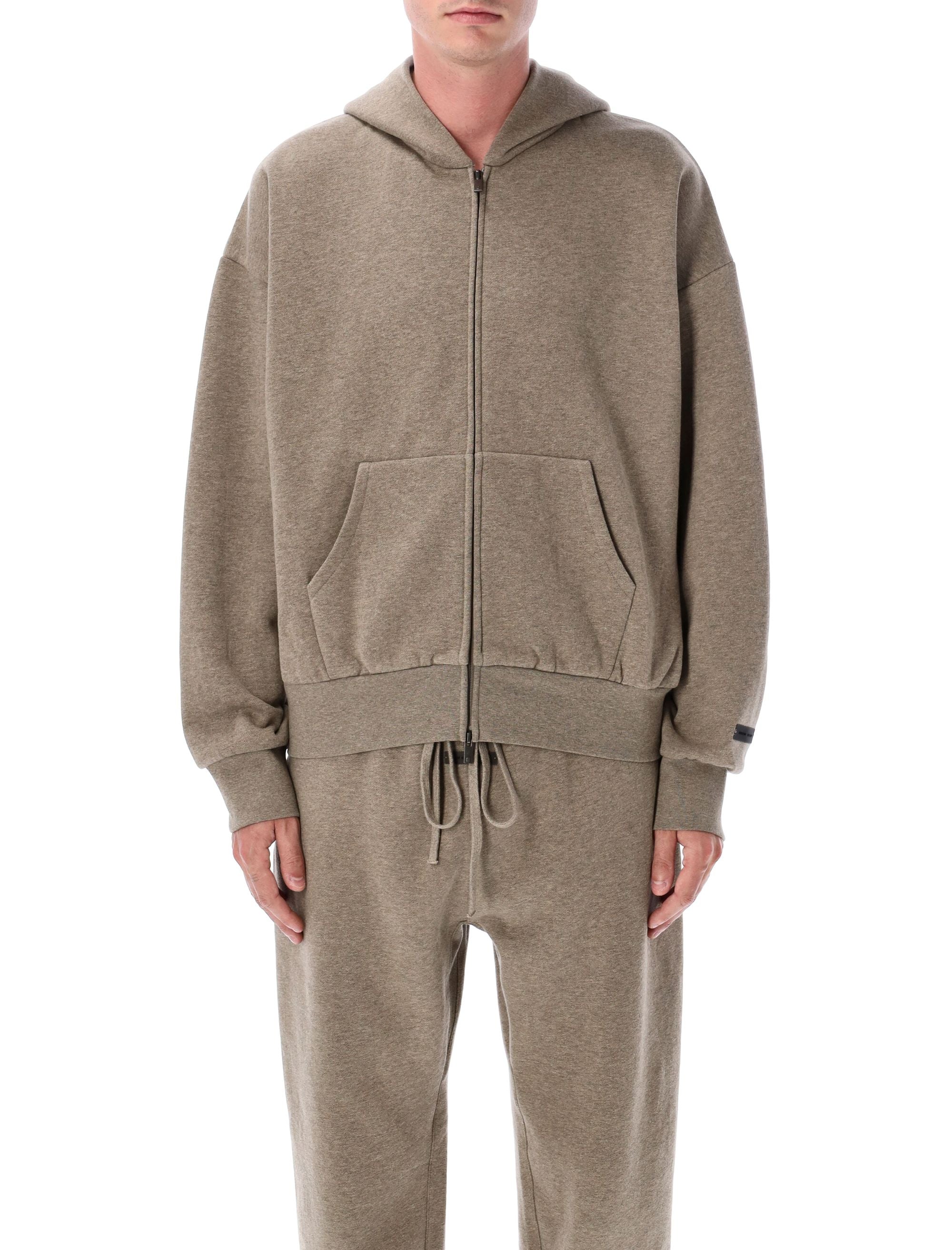 FEAR OF GOD ESSENTIALS Classic Fit Fleece Zip-Up Hoodie for Men
