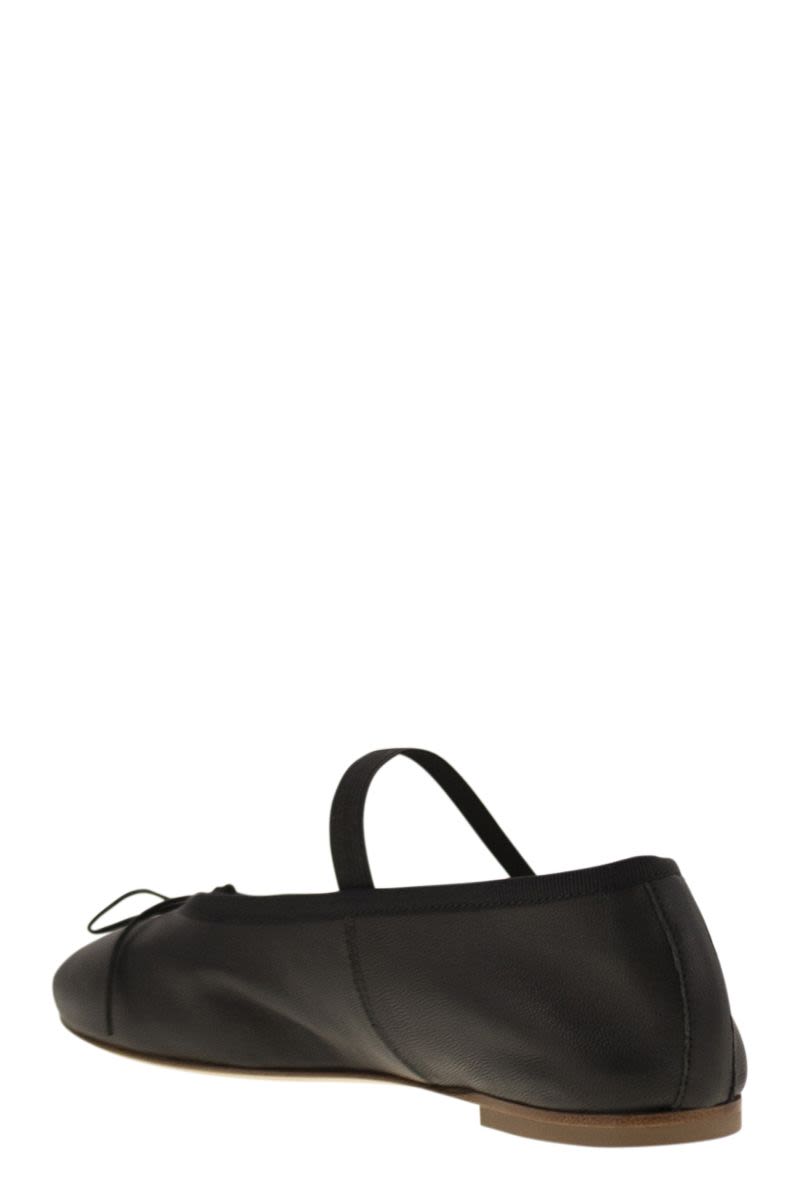 ANNIEL Iconic Leather Ballerina Flats with Elastic Band