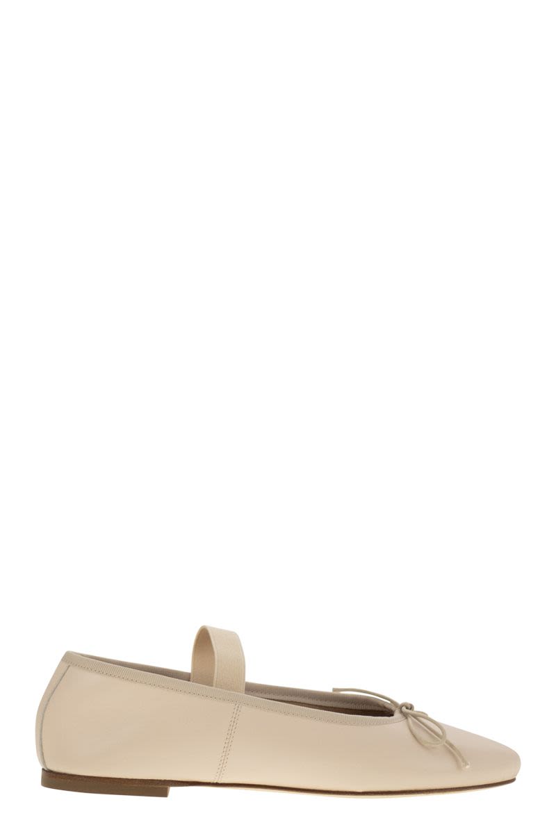 ANNIEL Iconic Leather Ballerina Flats with Elastic Band