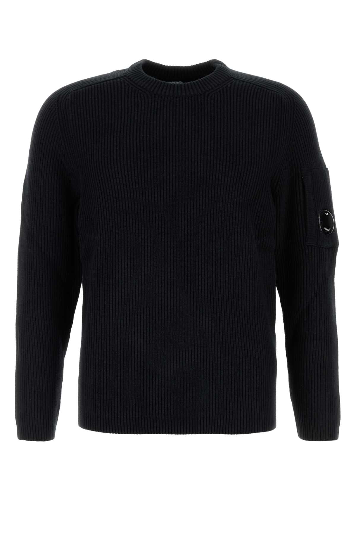 C.P.COMPANY Full Rib Crewneck Lens Sweater - Size L