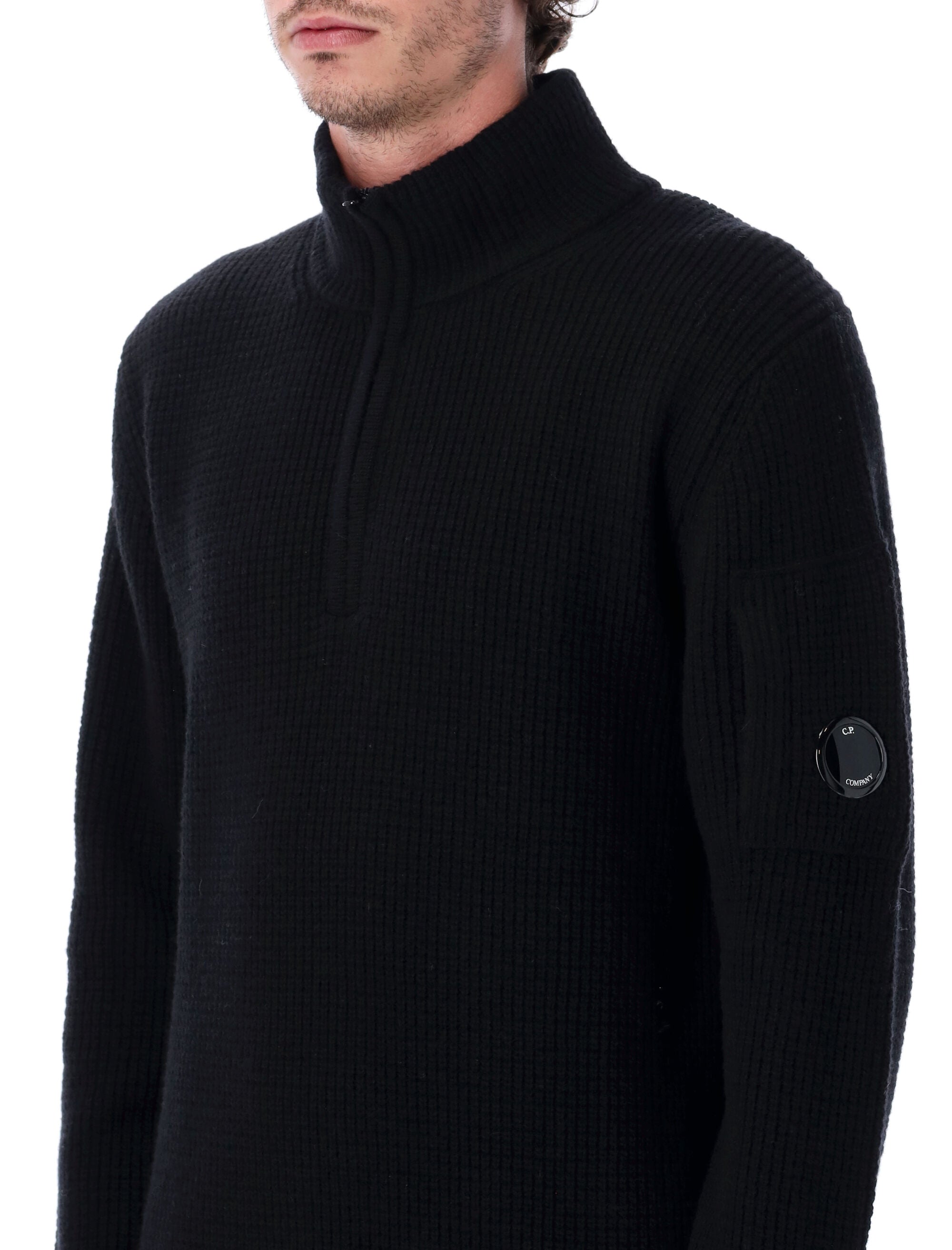 C.P.COMPANY Men's Wool Zip Sweater - Size L