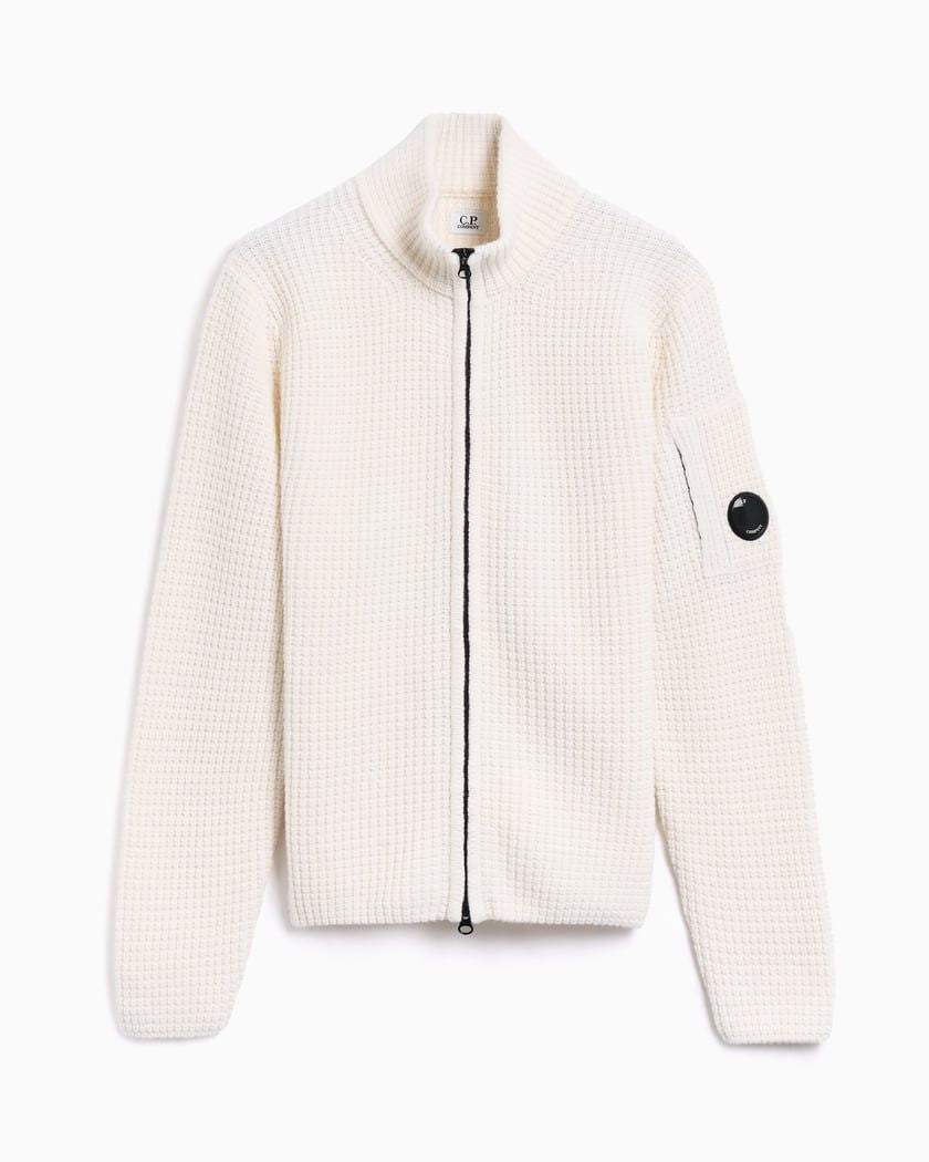C.P.COMPANY Waffle-Knit Zip-Front Cardigan for Men