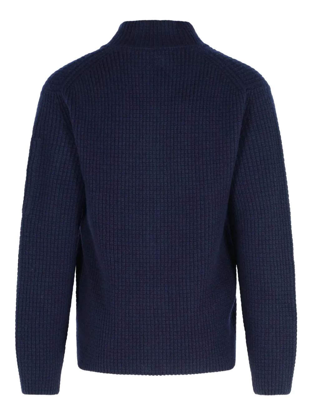 C.P.COMPANY Ribbed Jacket with High Neck and Zip Front