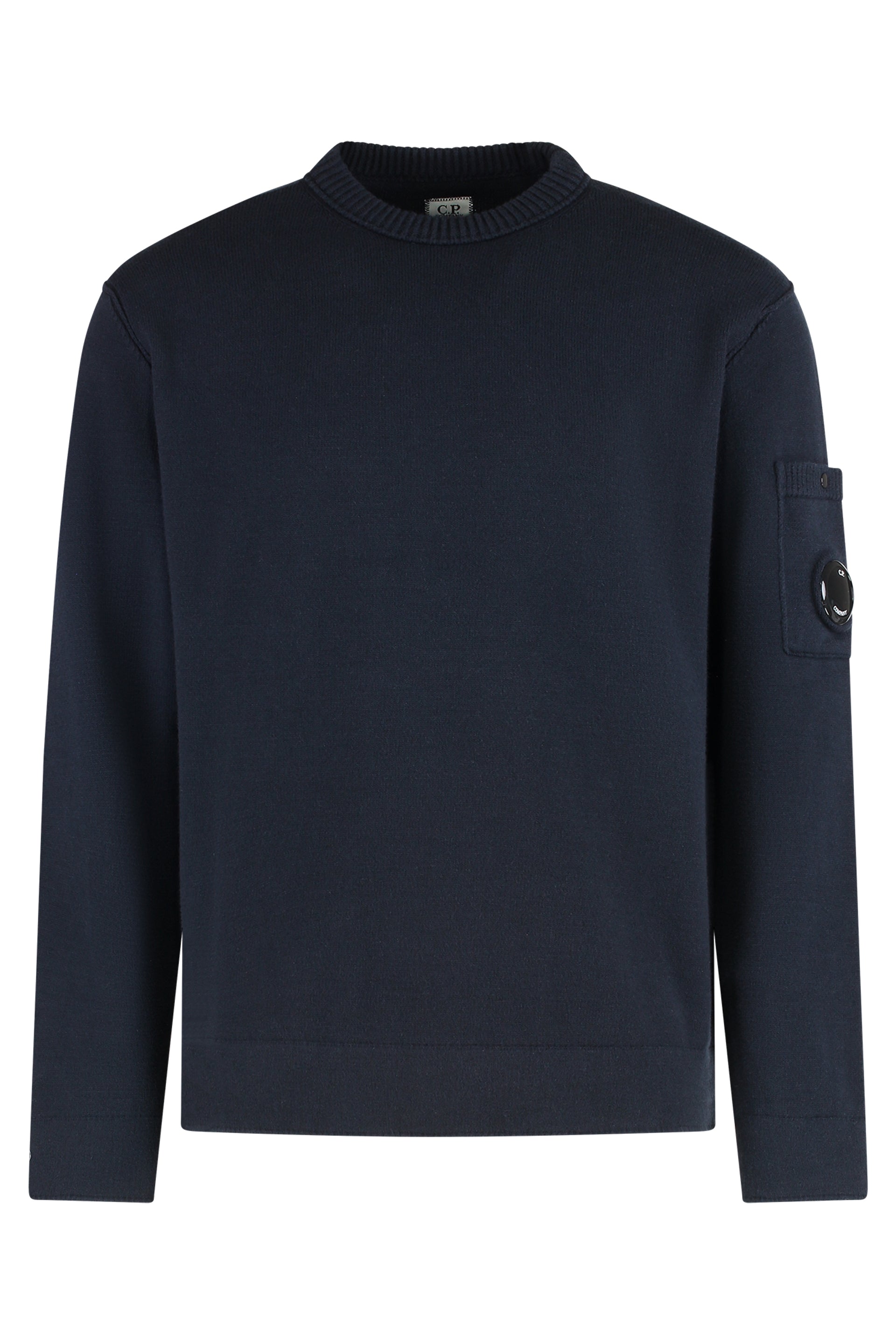 C.P.COMPANY Cotton-Blend Sweater with Sleeve Lens Detail