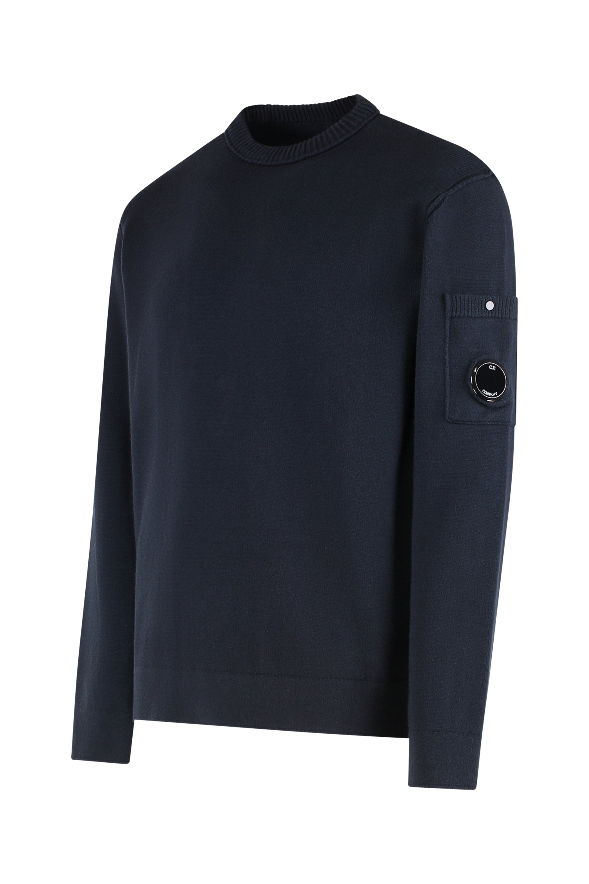 C.P.COMPANY Cotton-Blend Sweater with Sleeve Lens Detail