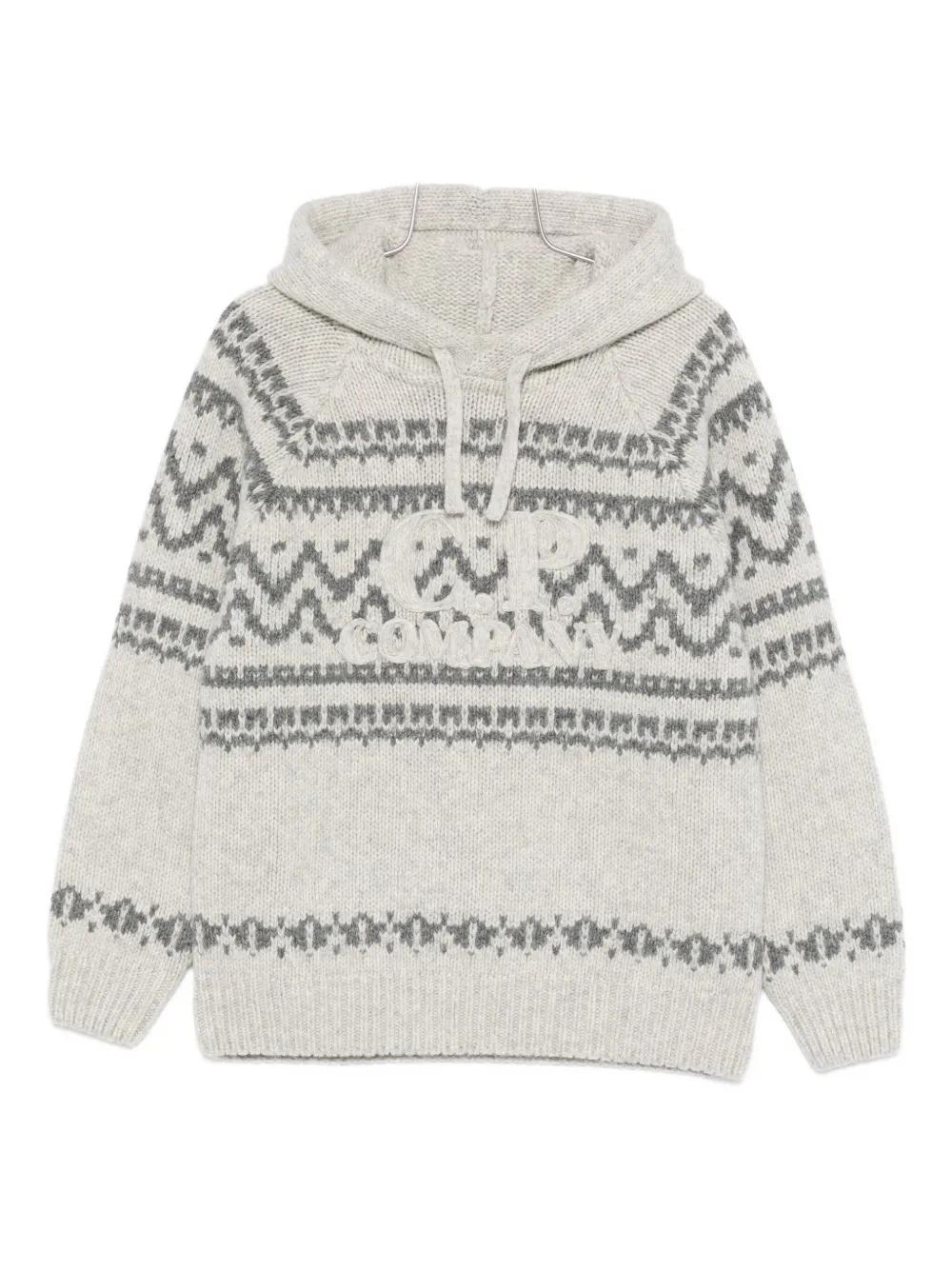 C.P.COMPANY Patterned Knit Hoodie for Men - FW25