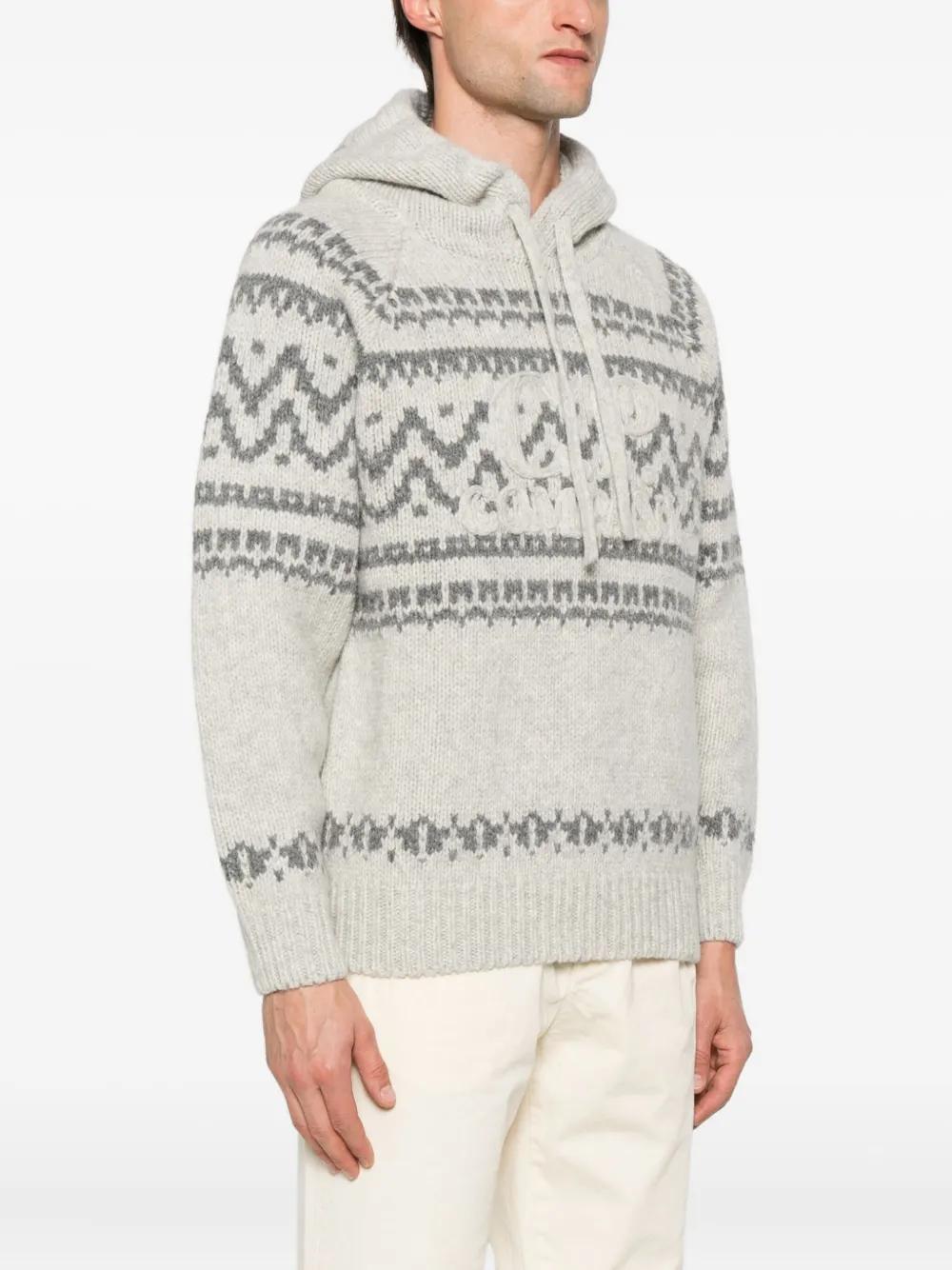 C.P.COMPANY Patterned Knit Hoodie for Men - FW25