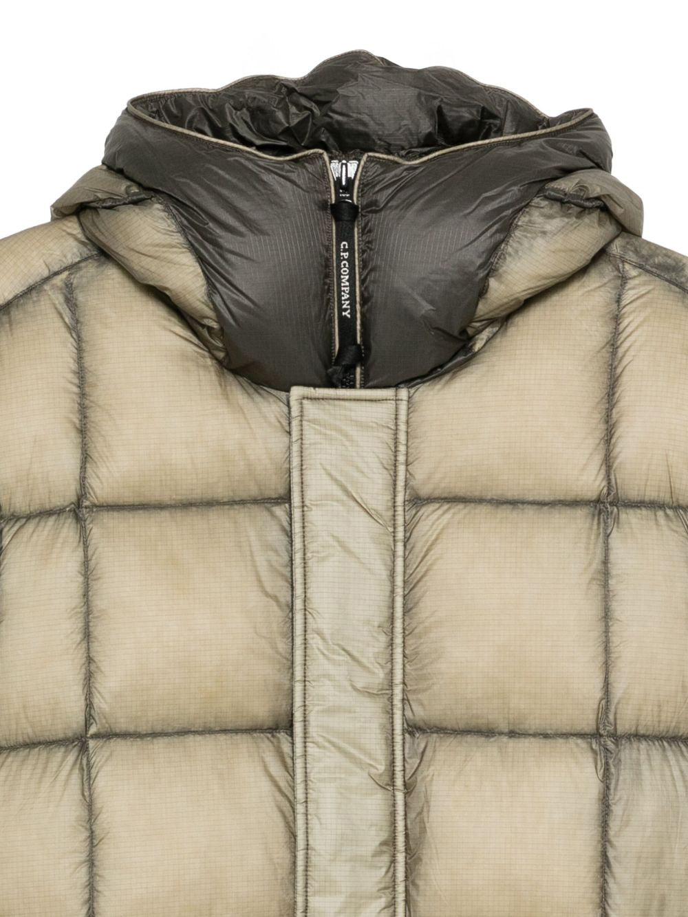 C.P.COMPANY Adjustable Hood Down Jacket with Lens Detail - Size M